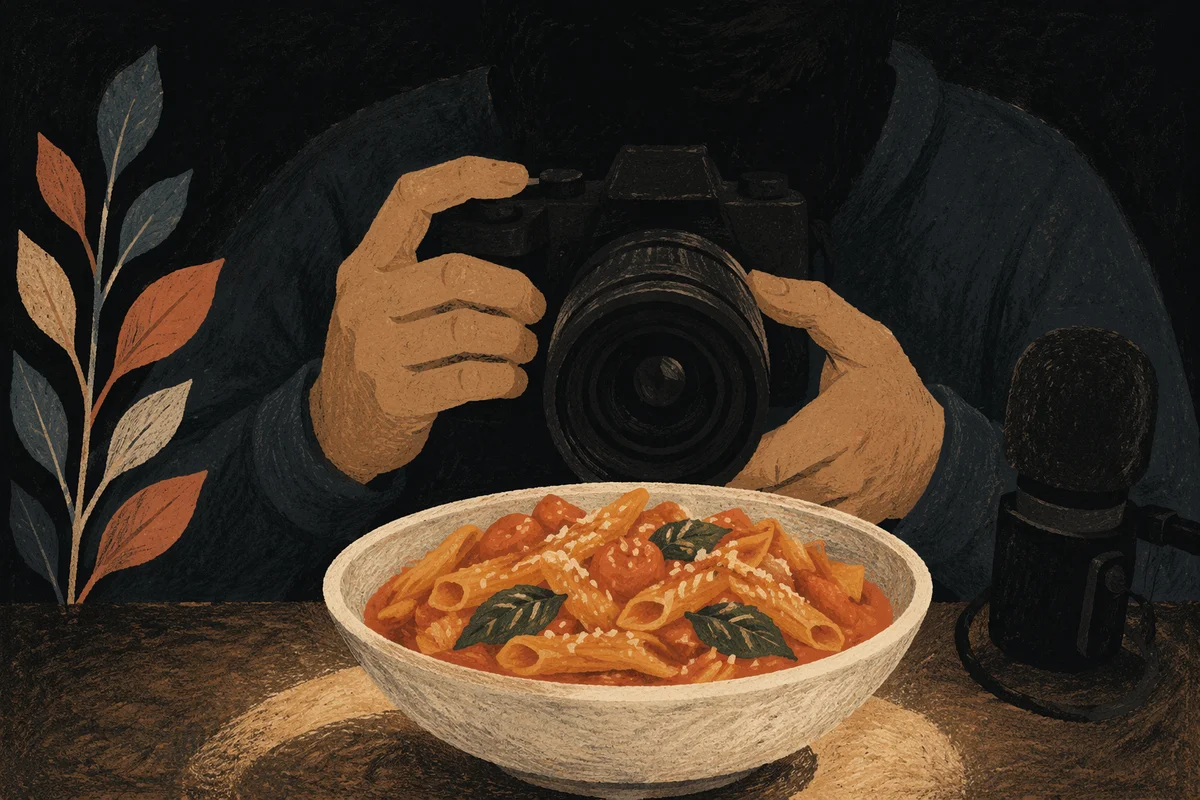 Moody Pasta Photography Setup With Camera