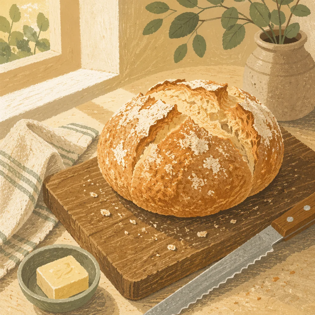 Rustic Fresh Baked Bread Still Life
