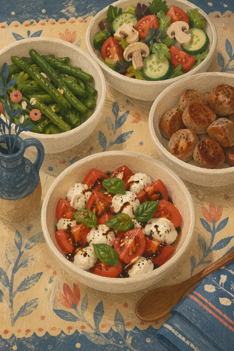 Fresh Caprese Salad with Homemade Sides