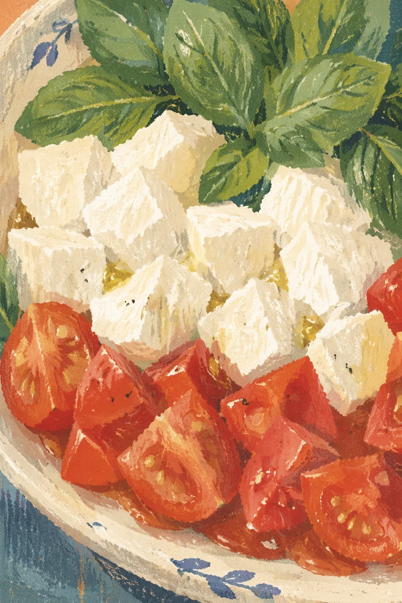Fresh Caprese Salad with Mozzarella and Basil
