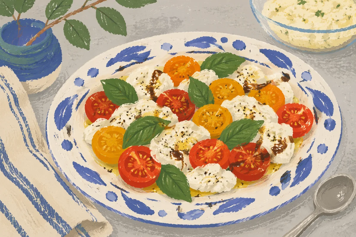 Rustic Caprese Salad with Summer Basil