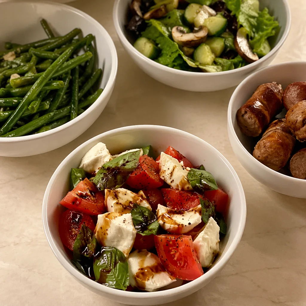 Fresh Caprese Salad with Homemade Dinner Sides