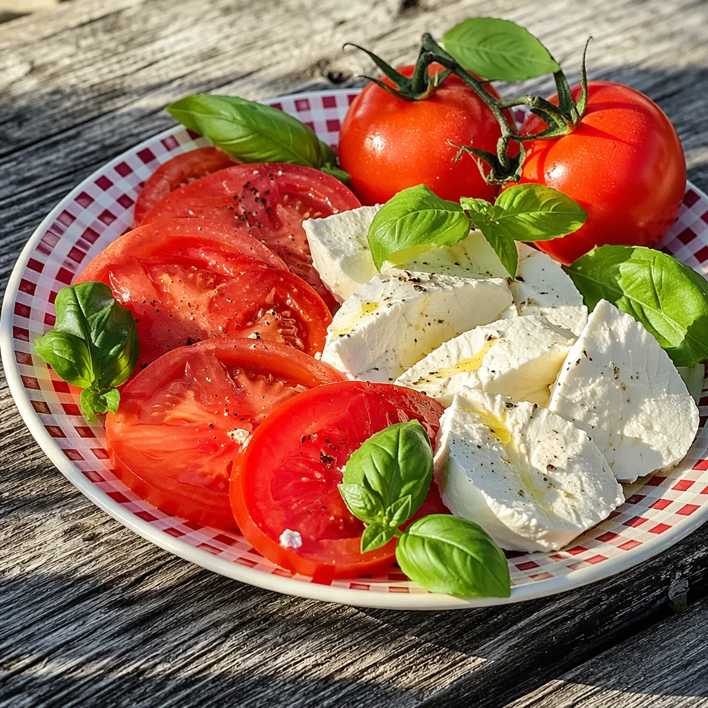 Rustic Caprese Salad in Summer Sunlight