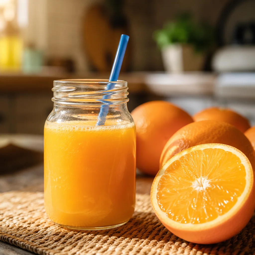 Fresh Orange Juice Jar with Pulp