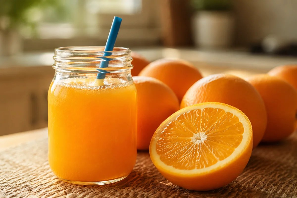 Fresh Orange Juice Jar with Pulp