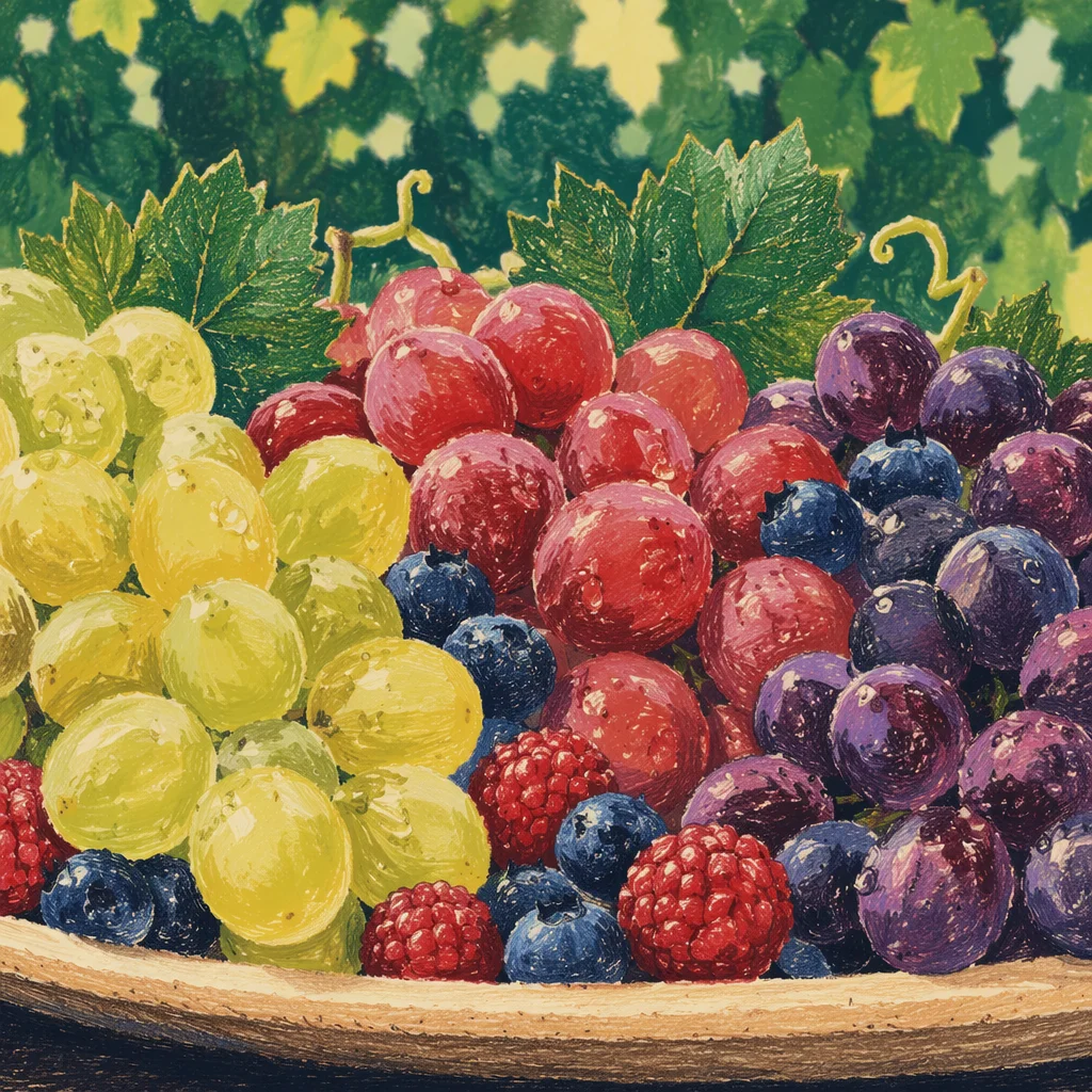 Fresh Colorful Grape and Berry Platter
