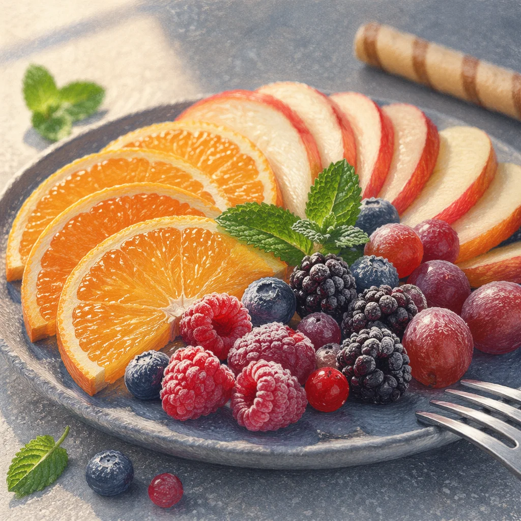 Colorful Fresh Fruit Platter Close-Up