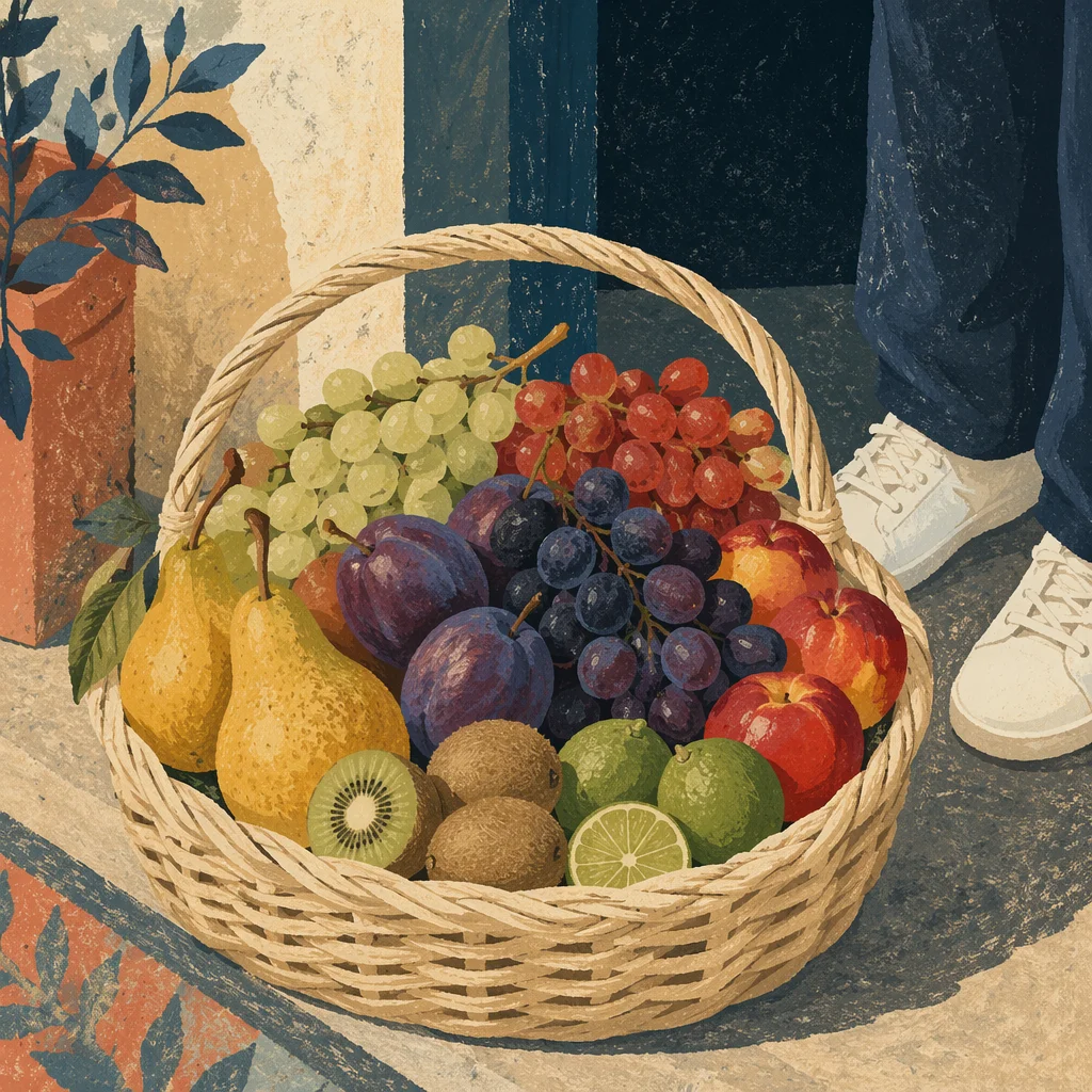 Abundant Fresh Fruit Basket in Daylight