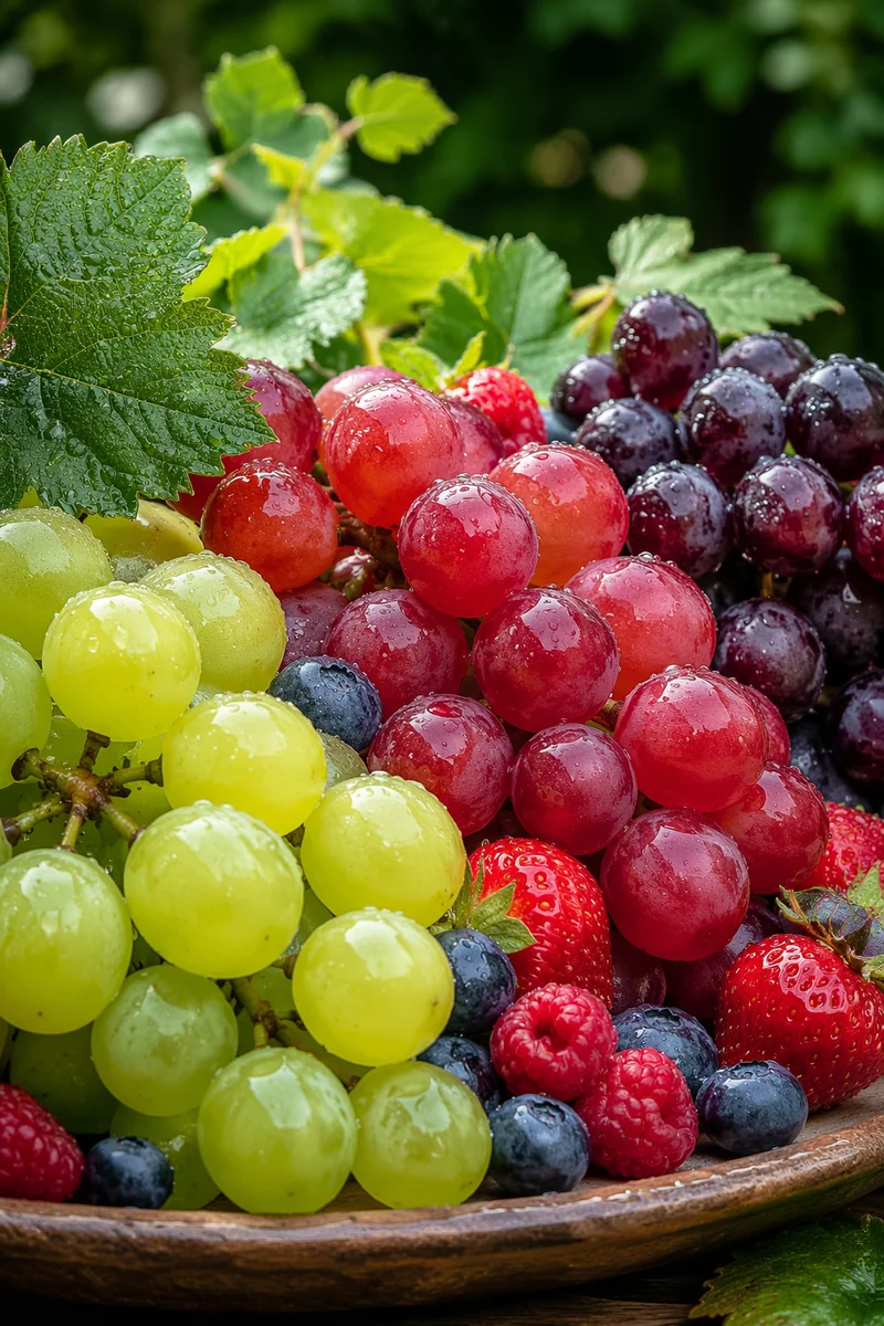 Fresh Grape and Berry Fruit Platter
