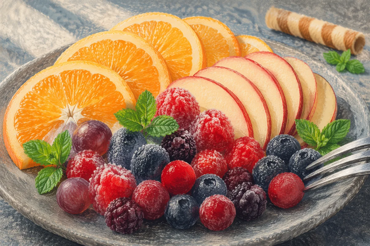 Colorful Fresh Fruit Platter Close-Up