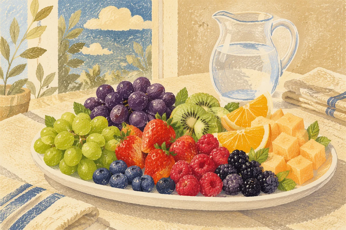 Vibrant Fresh Fruit Platter with Berries