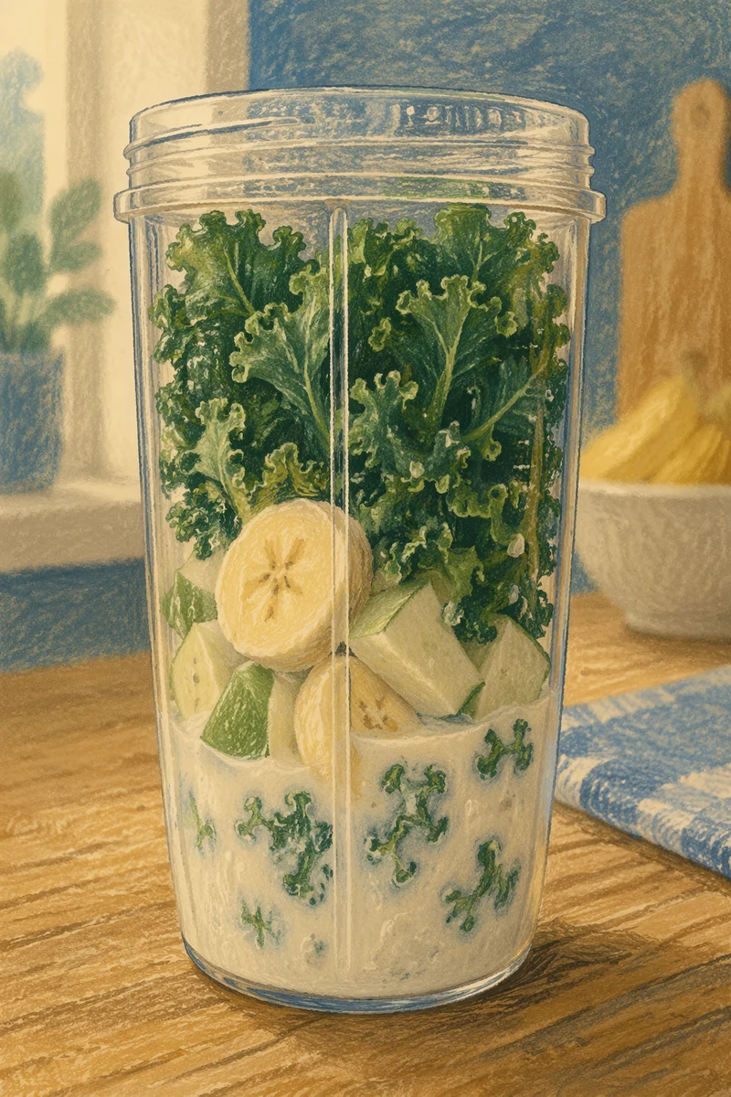 Fresh Green Smoothie Cup with Kale