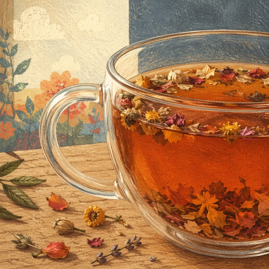Rustic Herbal Tea with Dried Flowers