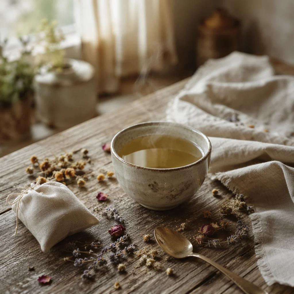 Rustic Herbal Tea with Dried Flowers