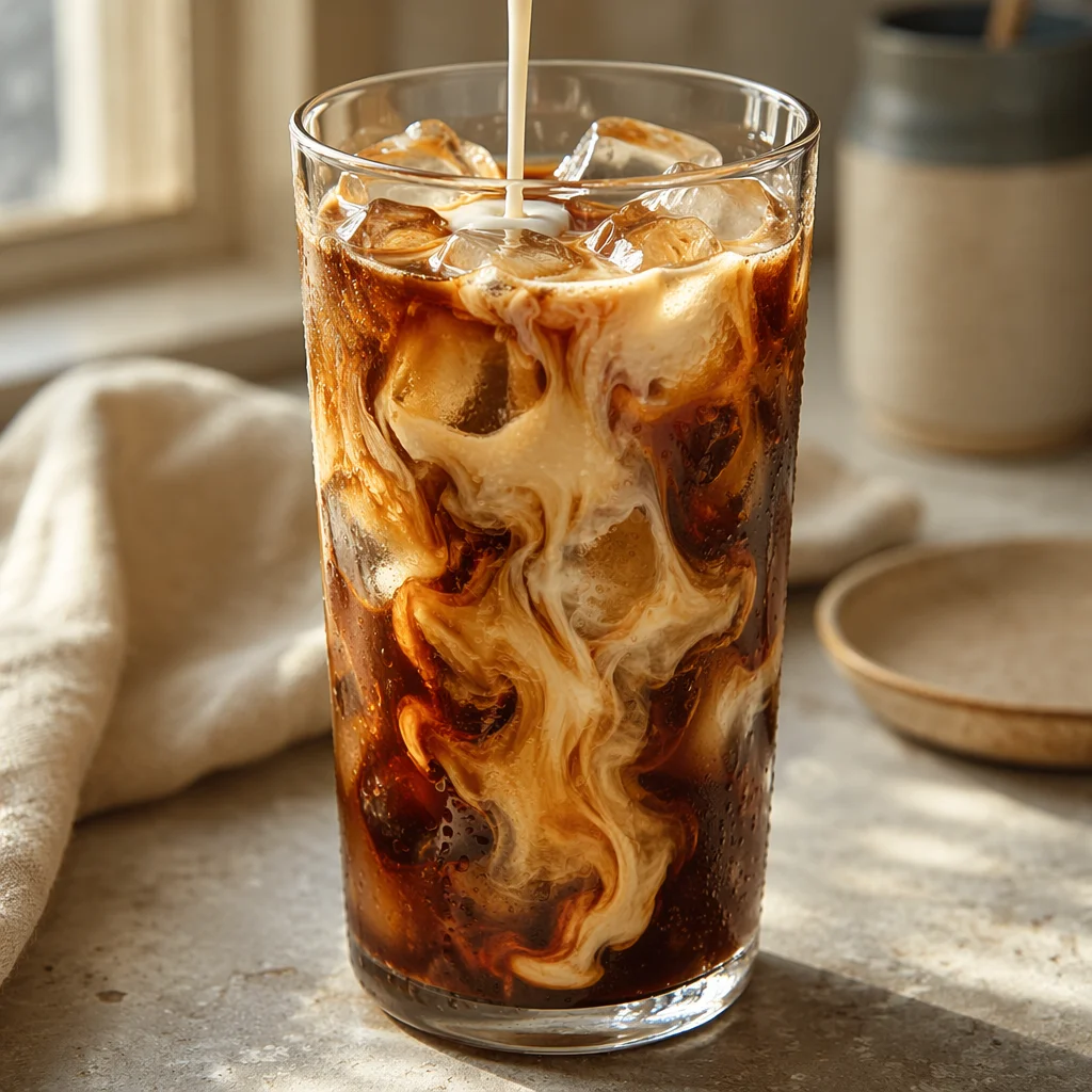 Iced Coffee Cream Swirl Close-Up