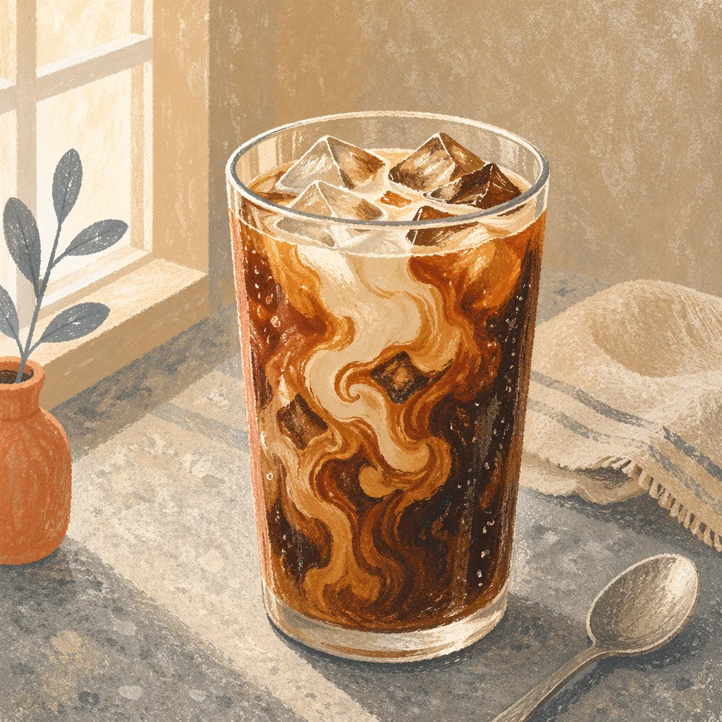 Iced Coffee Cream Swirl Close-Up
