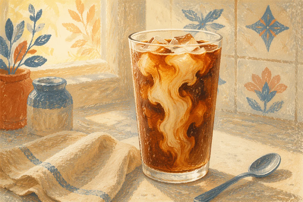 Cream Swirl Iced Coffee Close-Up