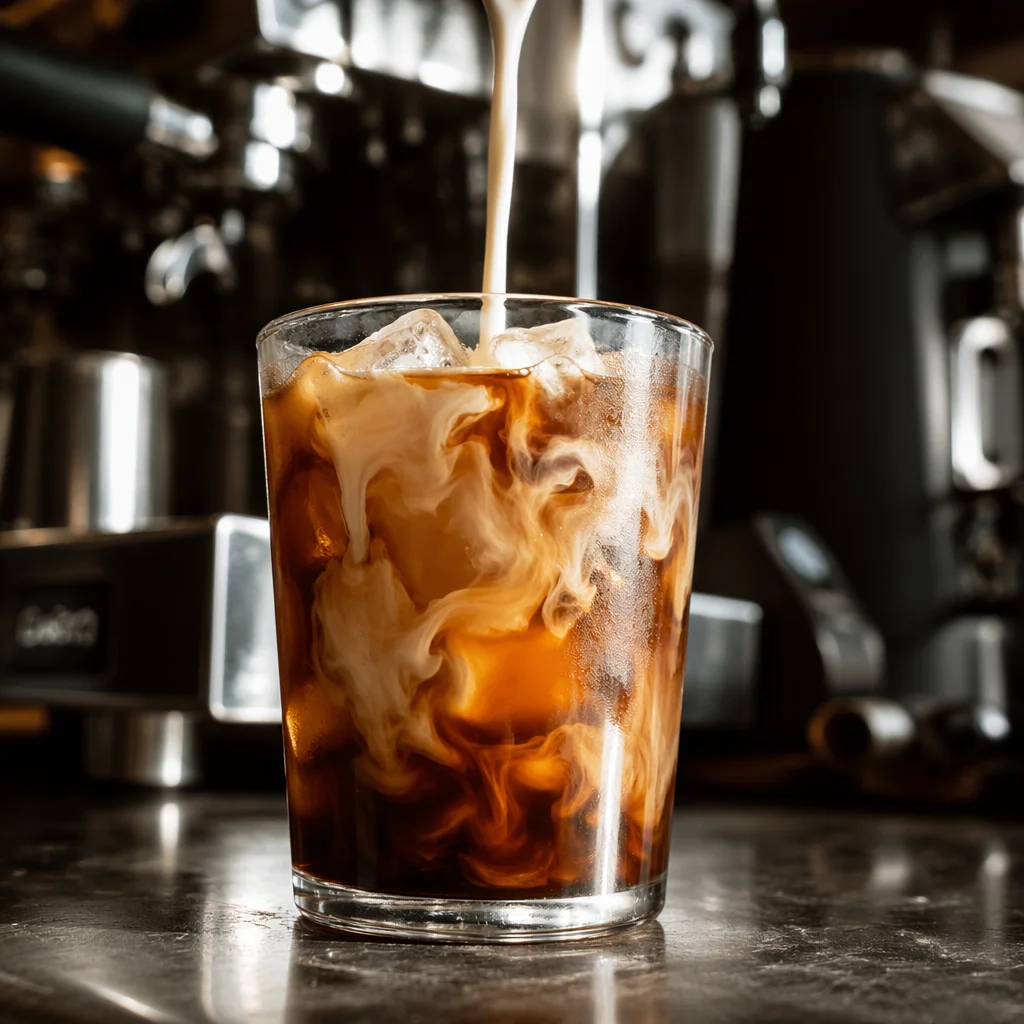Cream Swirl Iced Coffee Close Up