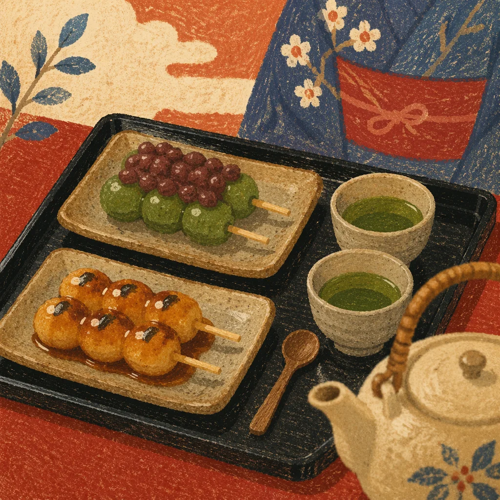 Traditional Japanese Wagashi Tea Table