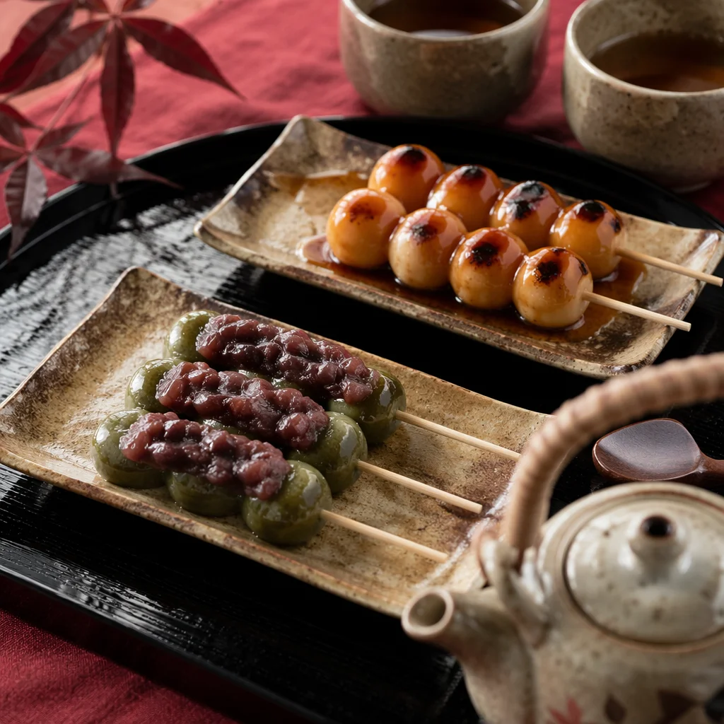 Traditional Japanese Wagashi Tea Table