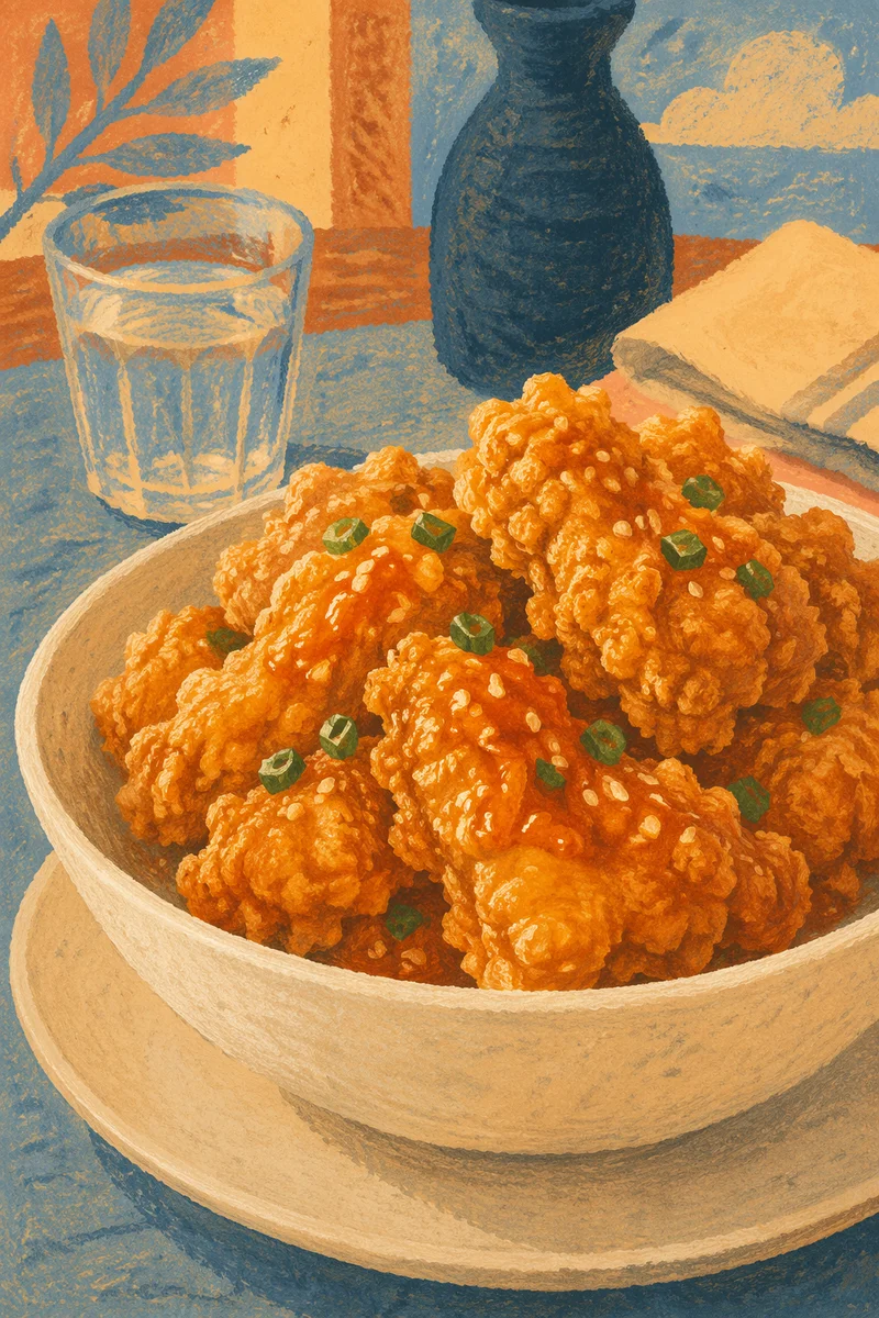 Crispy Golden Korean Fried Chicken Close-Up