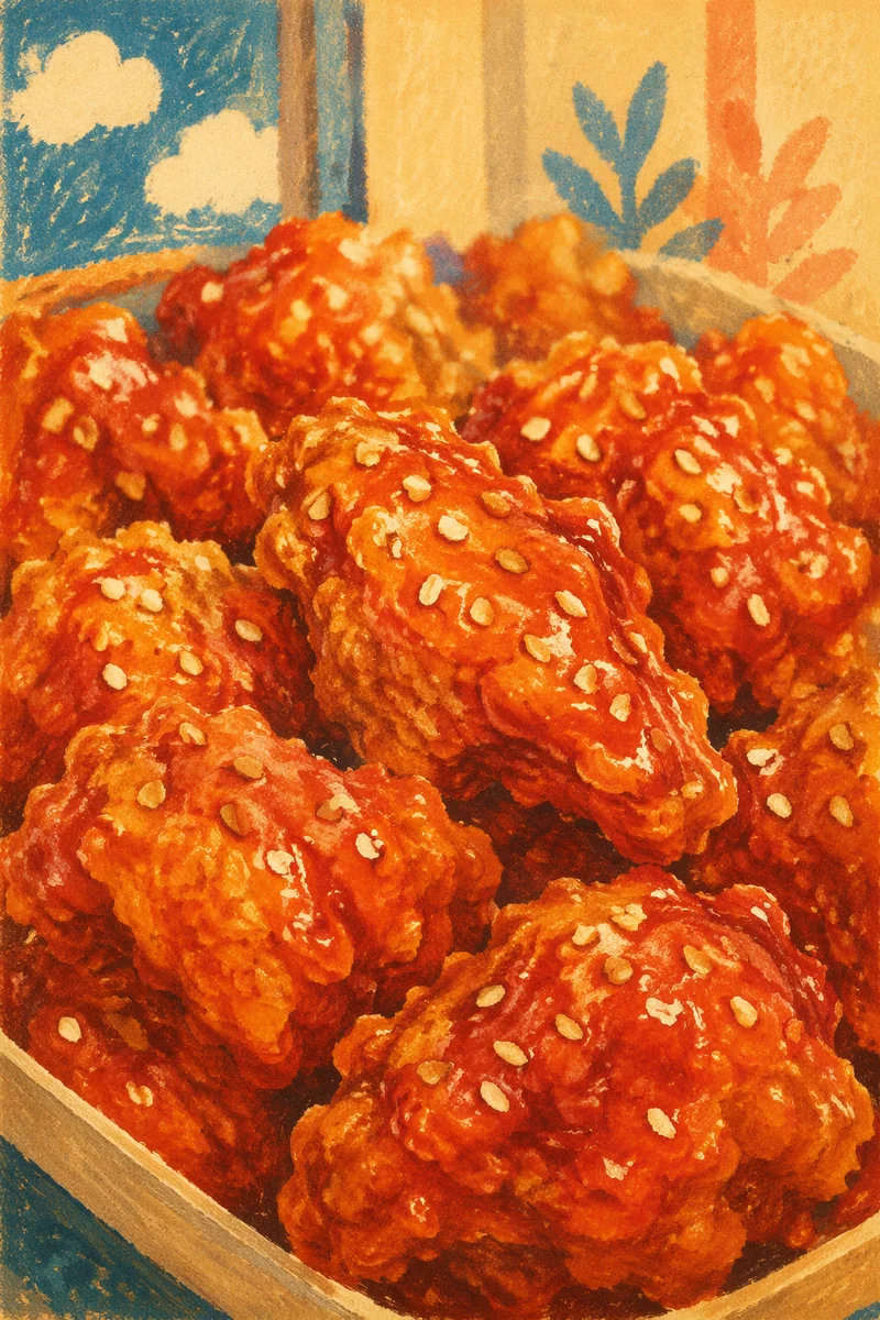 Crispy Korean Fried Chicken Close Up