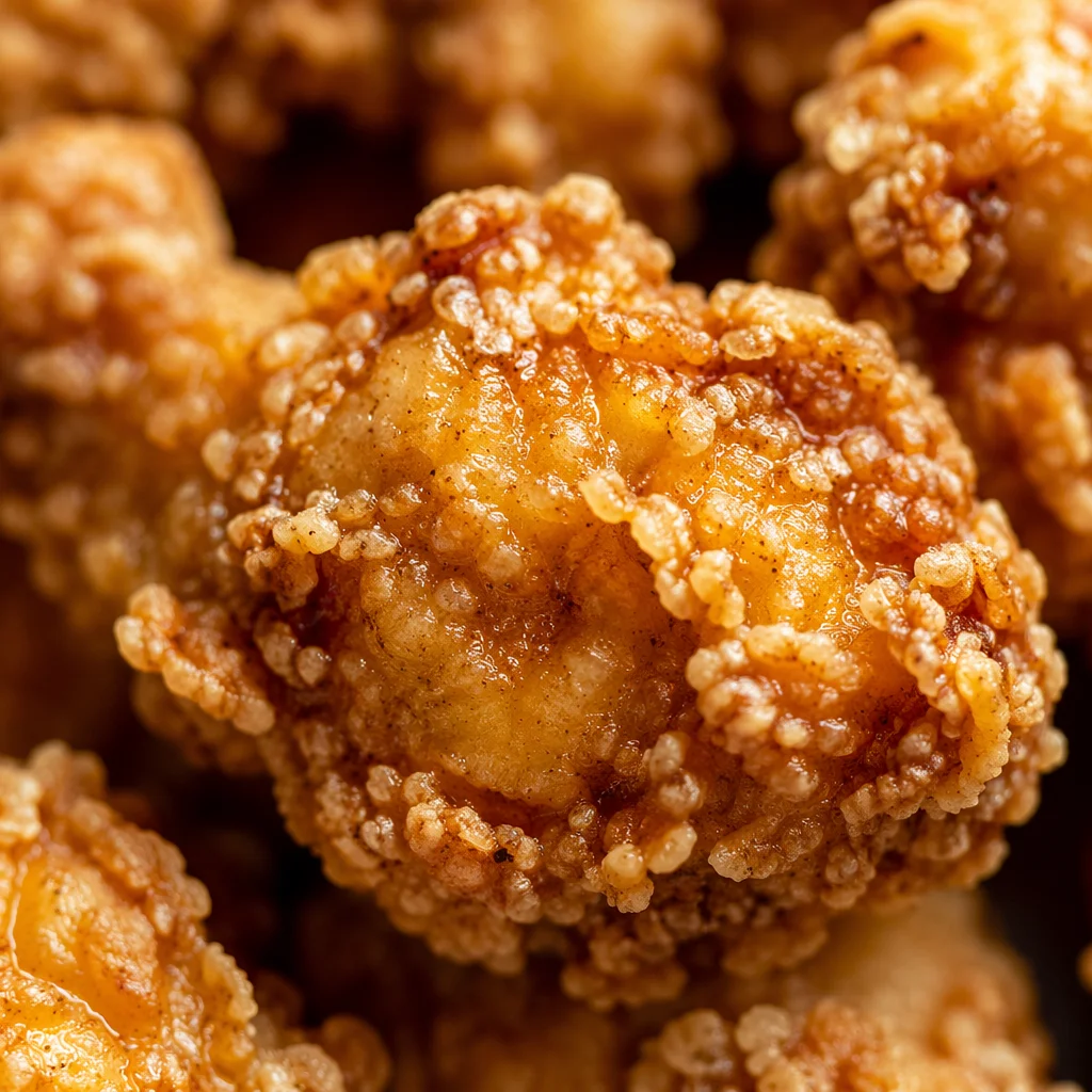 Crispy Golden Korean Fried Chicken Close Up