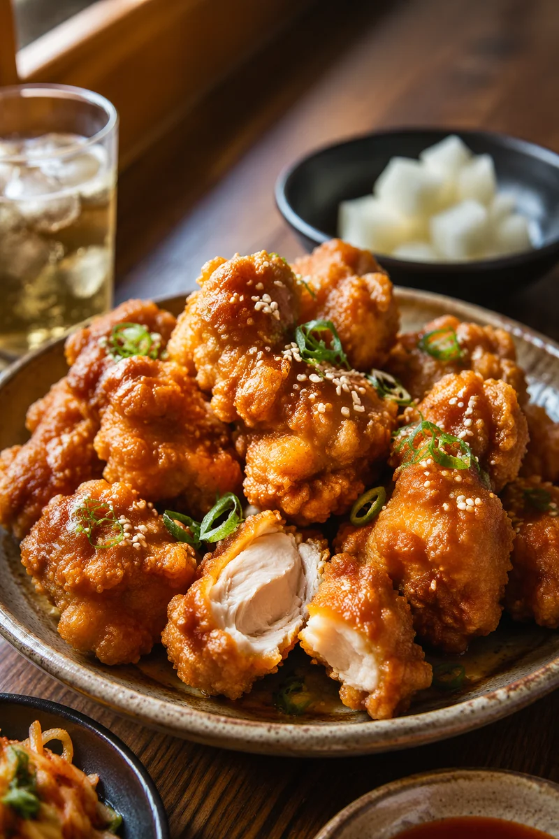 Crispy Golden Korean Fried Chicken Close-Up
