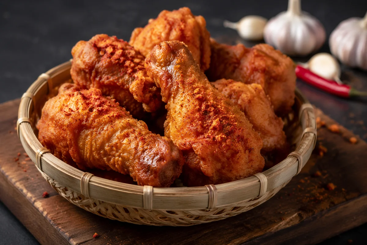 Crispy Korean Fried Chicken Close Up