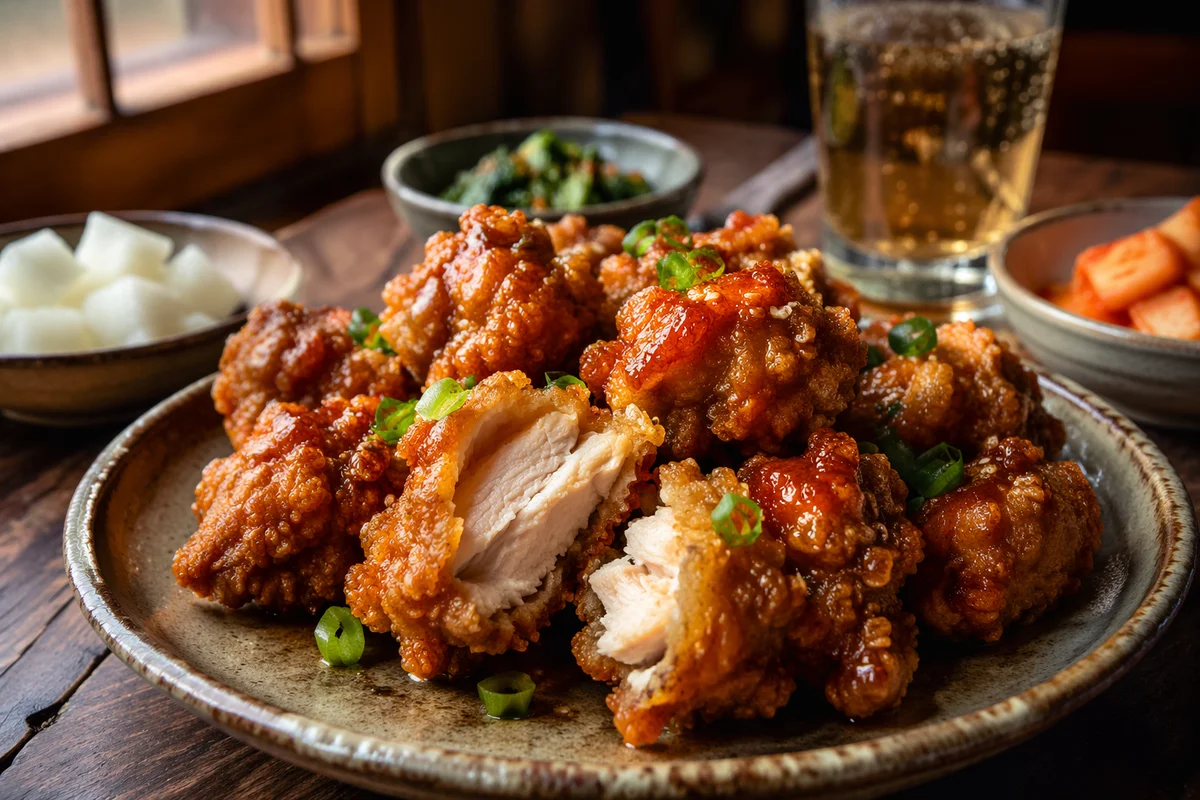 Crispy Golden Korean Fried Chicken Close-Up