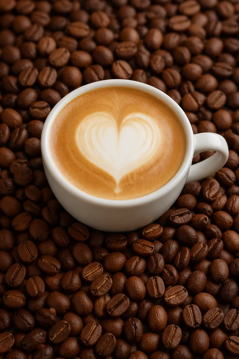 Heart Latte in White Cup