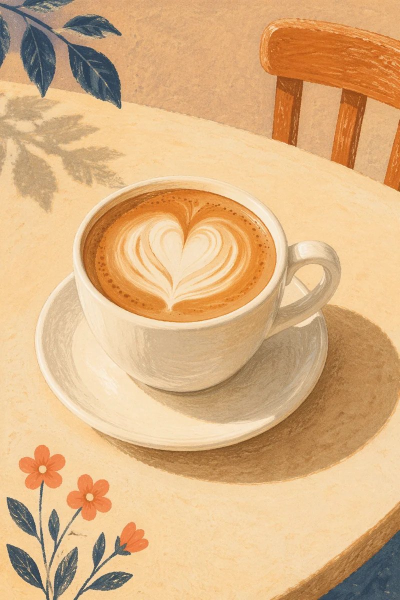 Heart Latte in White Café Cup