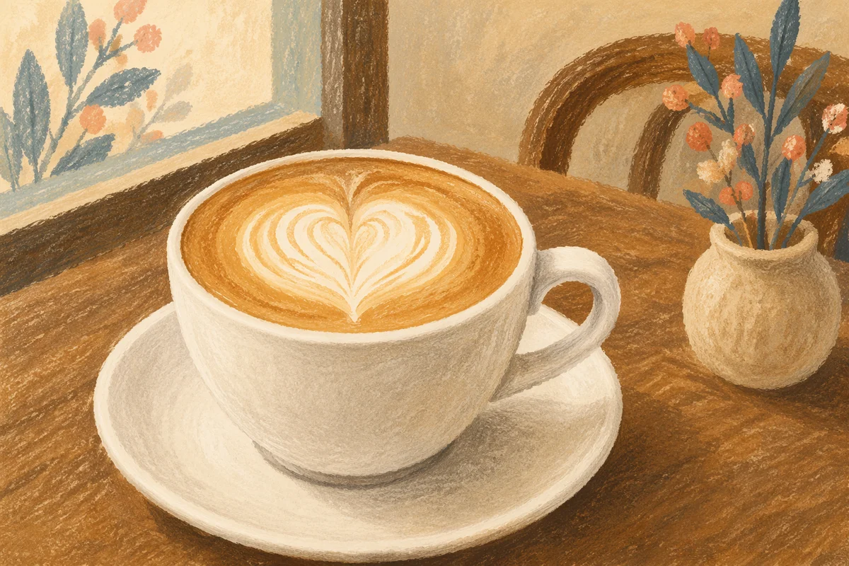Heart Latte Art in White Cup
