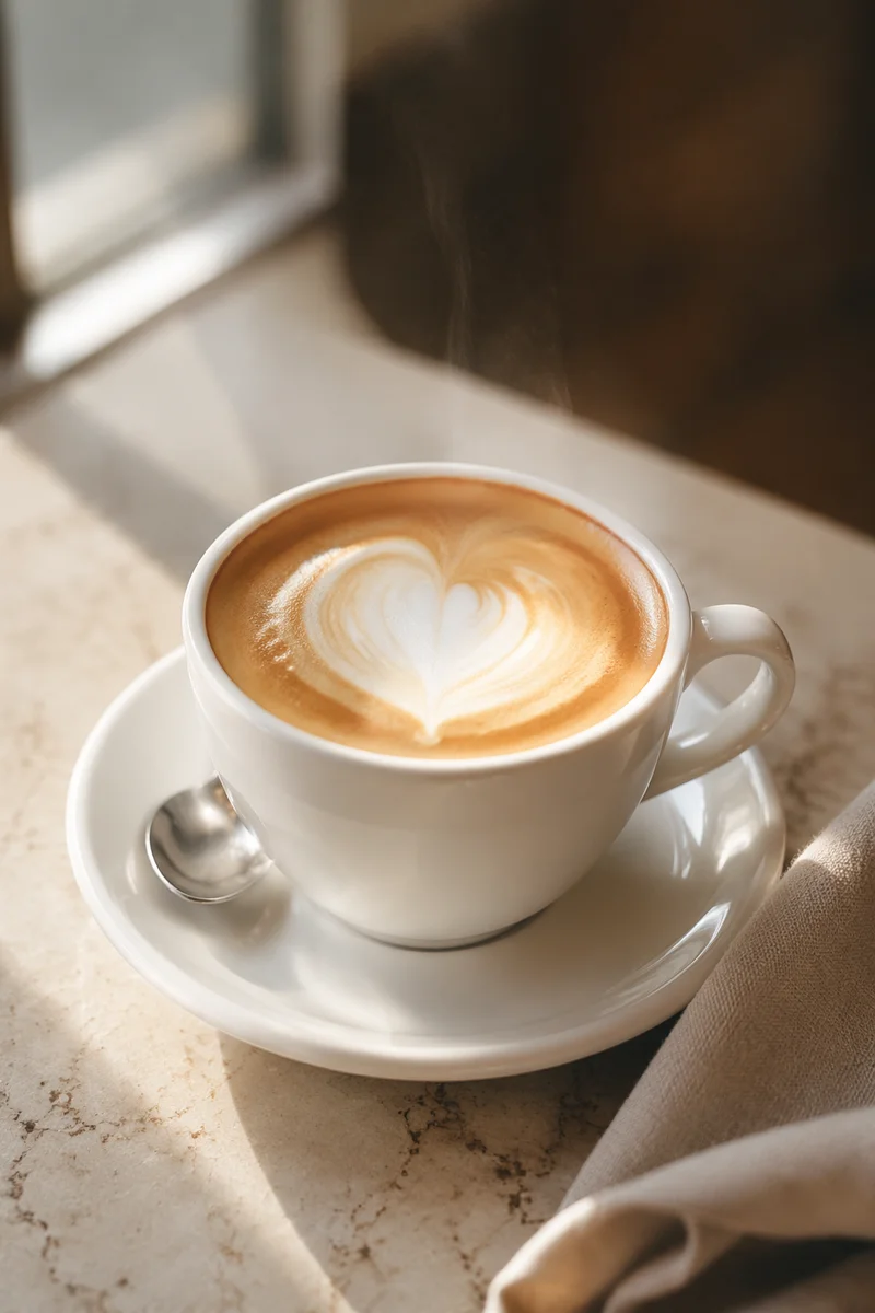Heart Latte Art in Morning Light