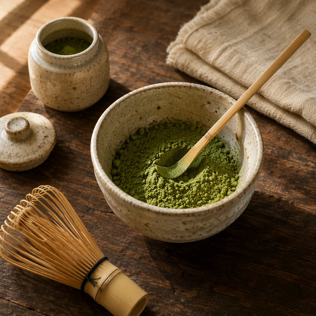 Artisanal Matcha Bowl with Bamboo Scoop
