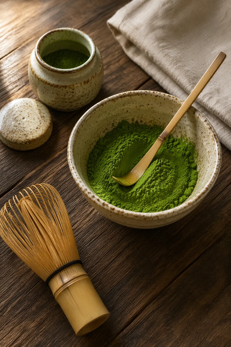 Artisanal Matcha Bowl with Bamboo Scoop