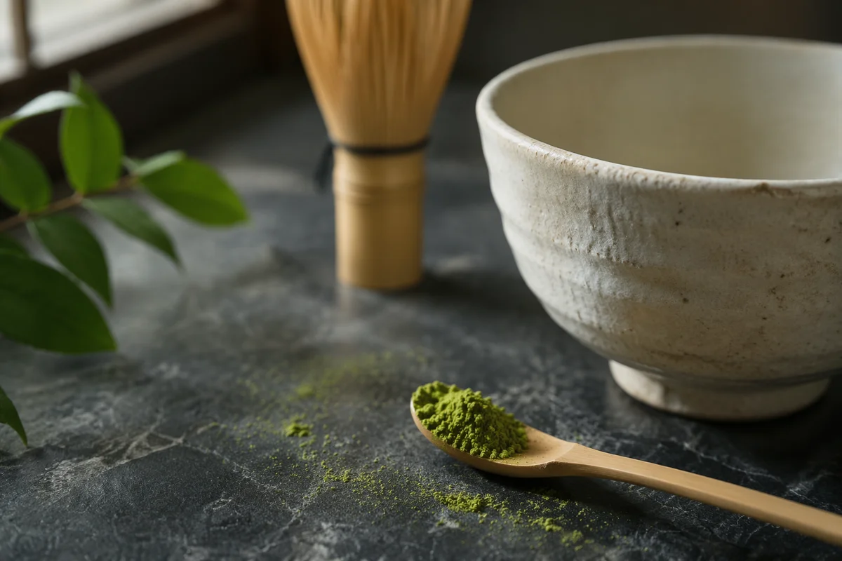 Matcha Powder with Bamboo Scoop and Bowl