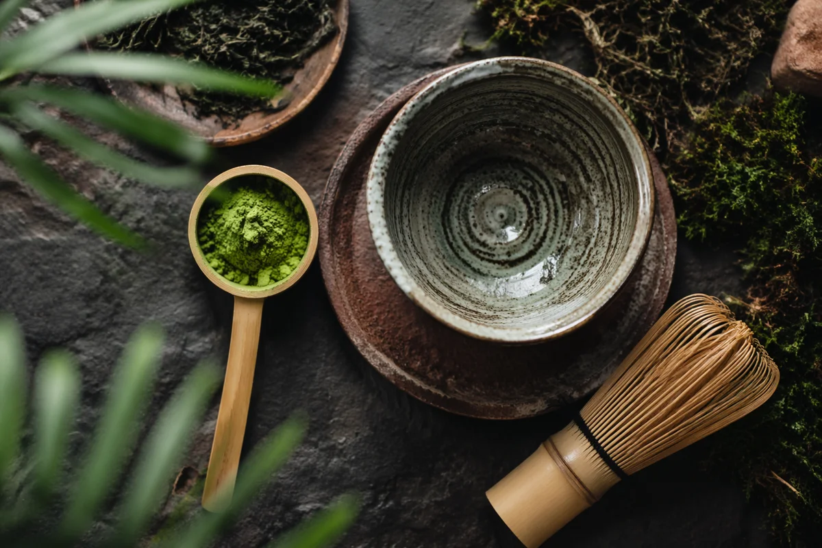 Artisanal Matcha Tea Ritual on Stone