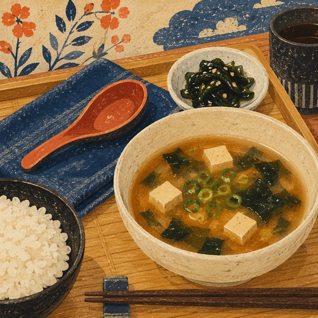 Cozy Japanese Miso Soup Meal Tray