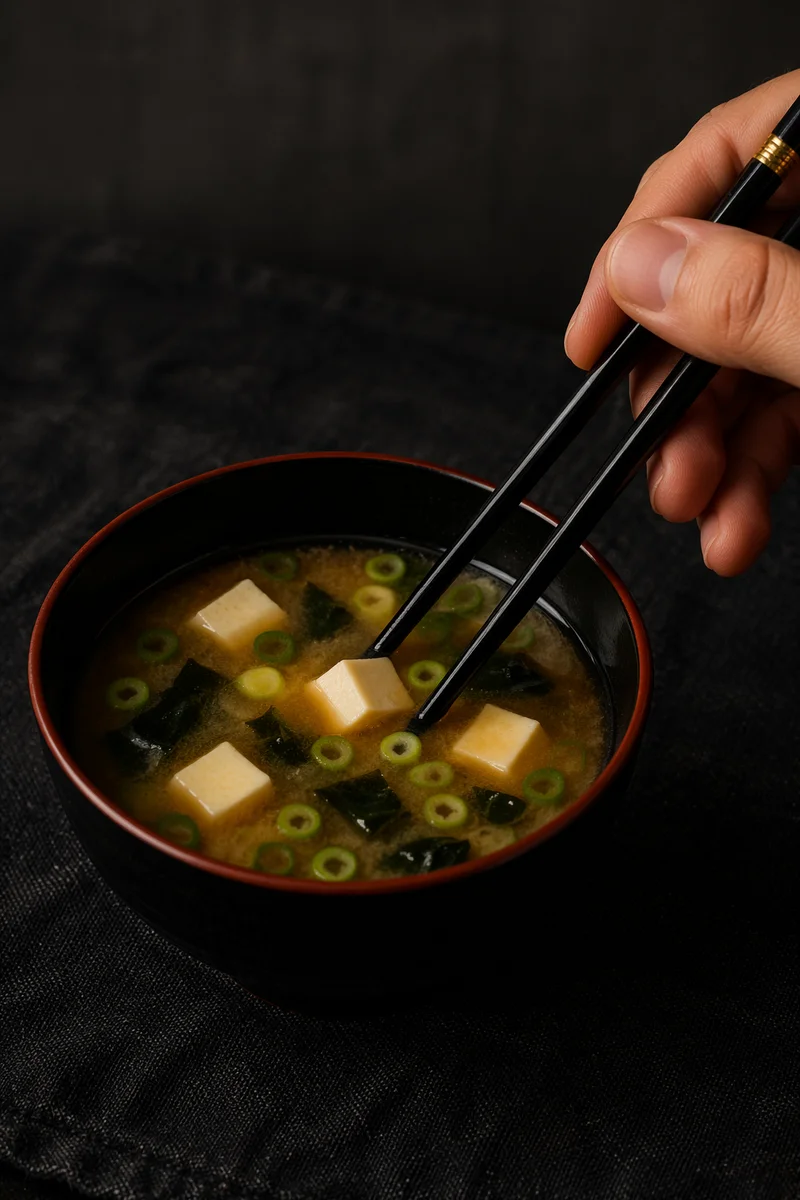 Moody Miso Soup Bowl with Chopsticks