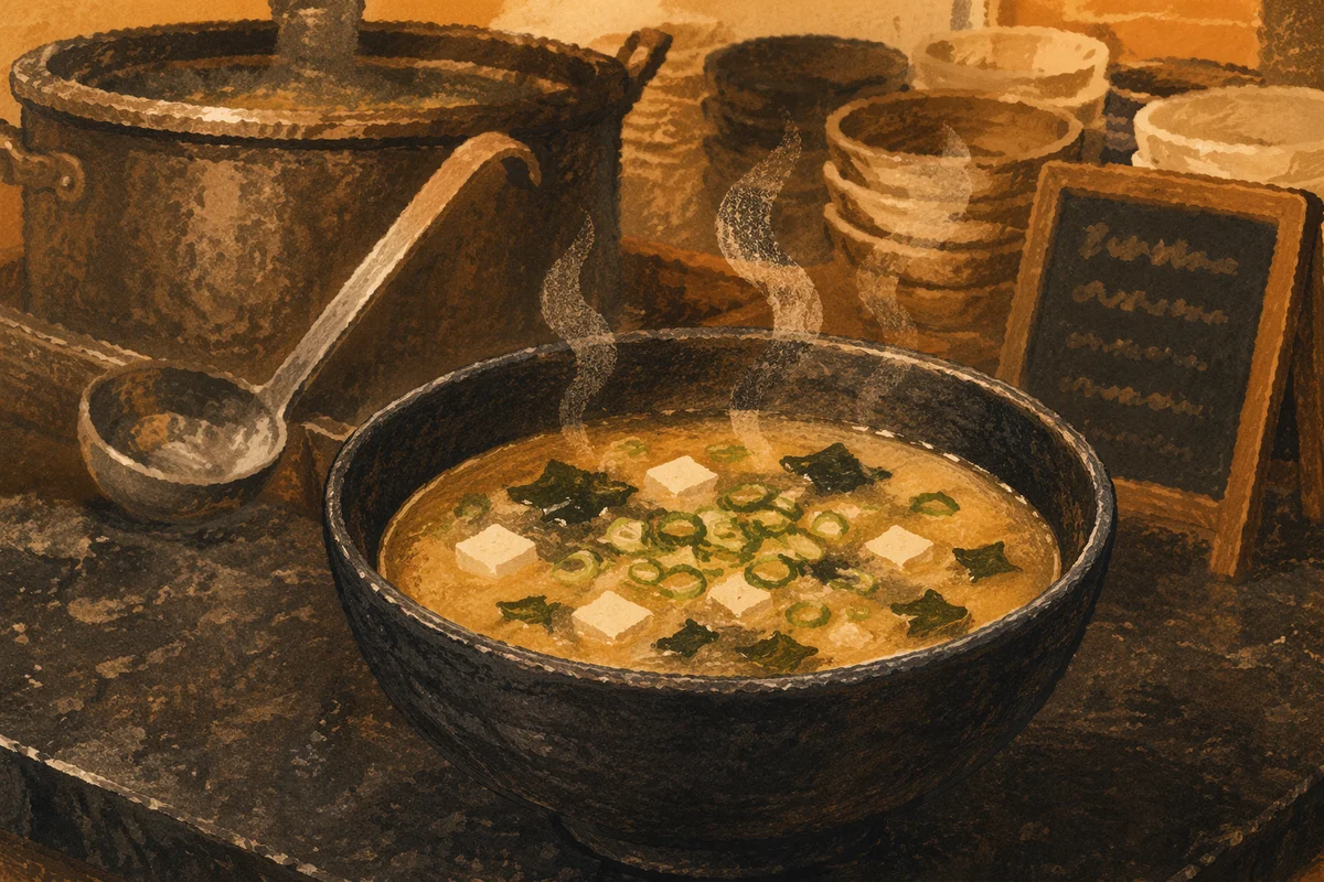 Steaming Miso Soup Bowl Close-Up