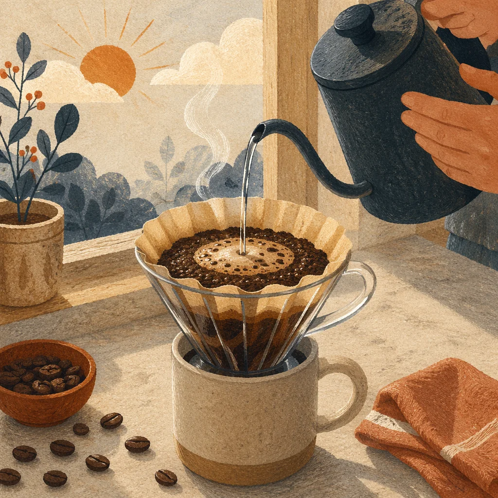 Morning Pour Over Coffee Ritual Close-Up