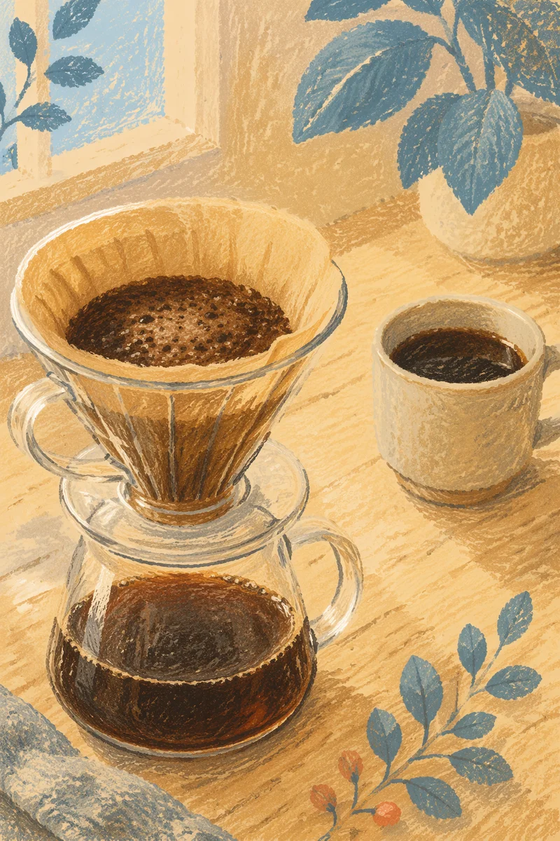 Morning Pour Over Coffee Close Up