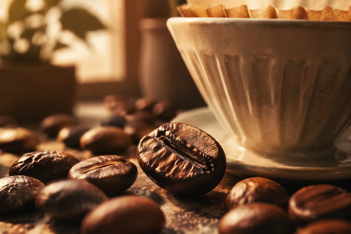 Cozy Morning Pour Over Coffee Closeup