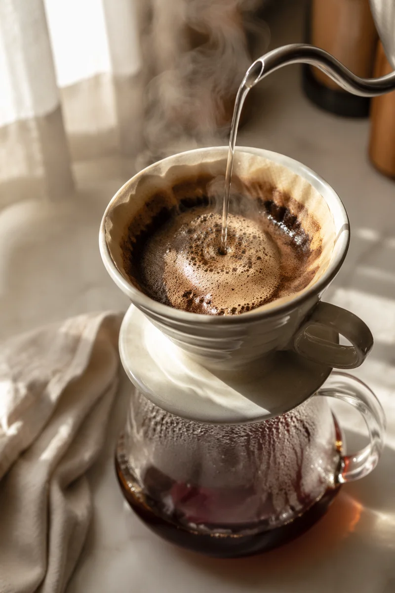 Morning Pour Over Coffee Close Up