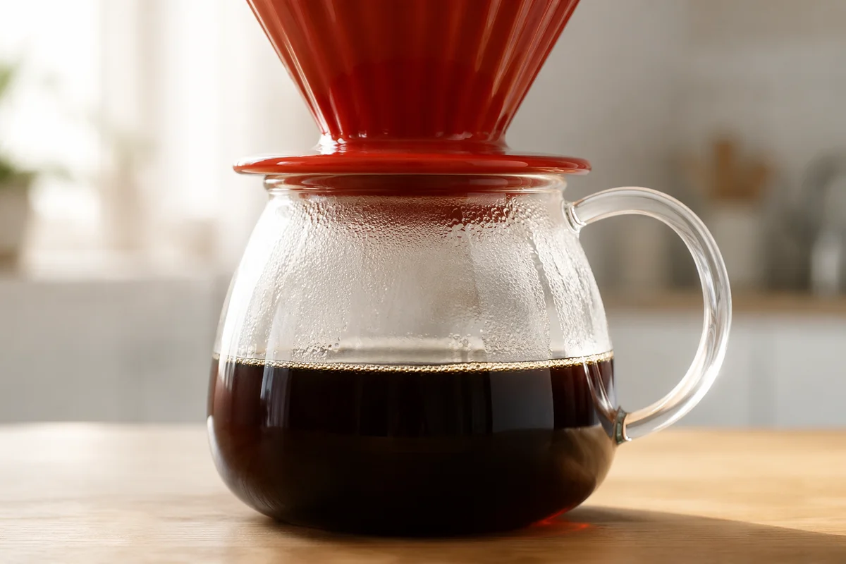 Morning Pour Over Coffee Dripper Close Up