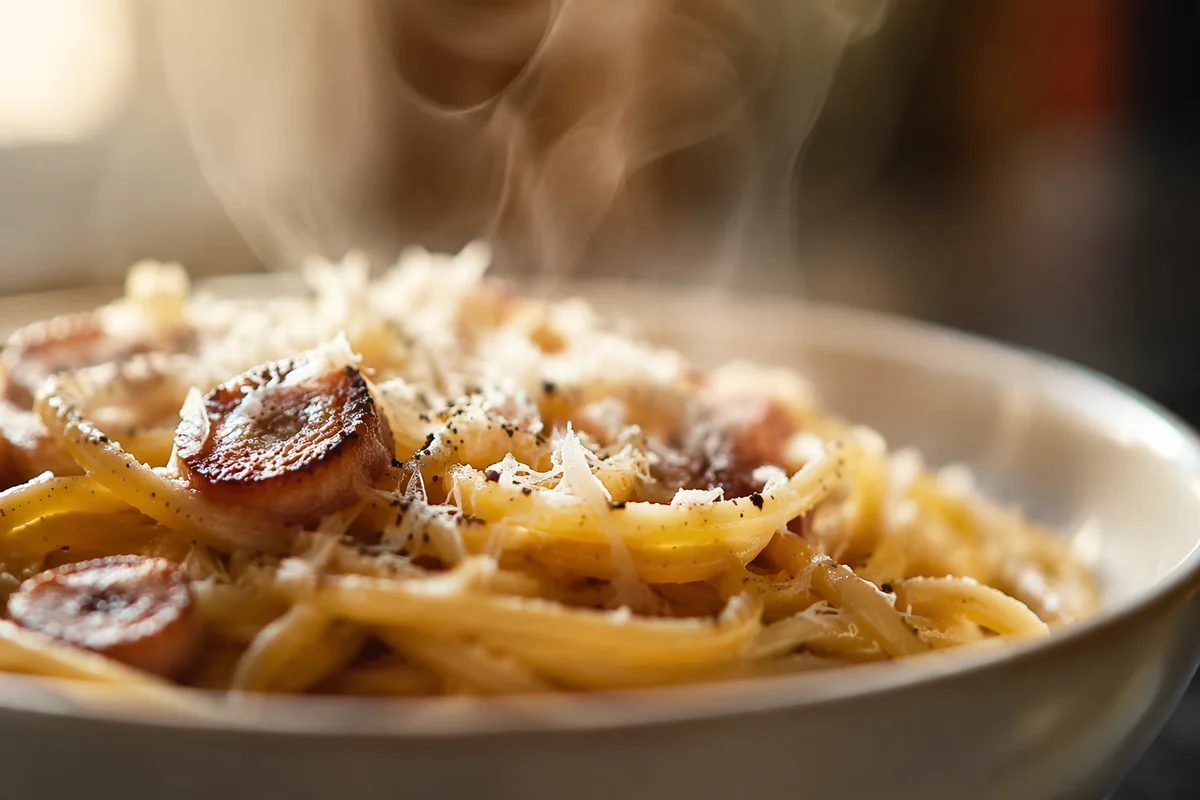 Warm Steaming Pasta Close Up