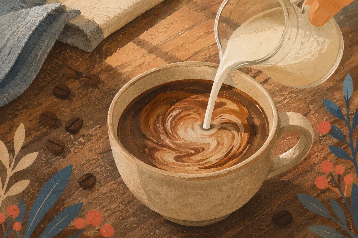 Milk Swirl in Rustic Coffee Cup