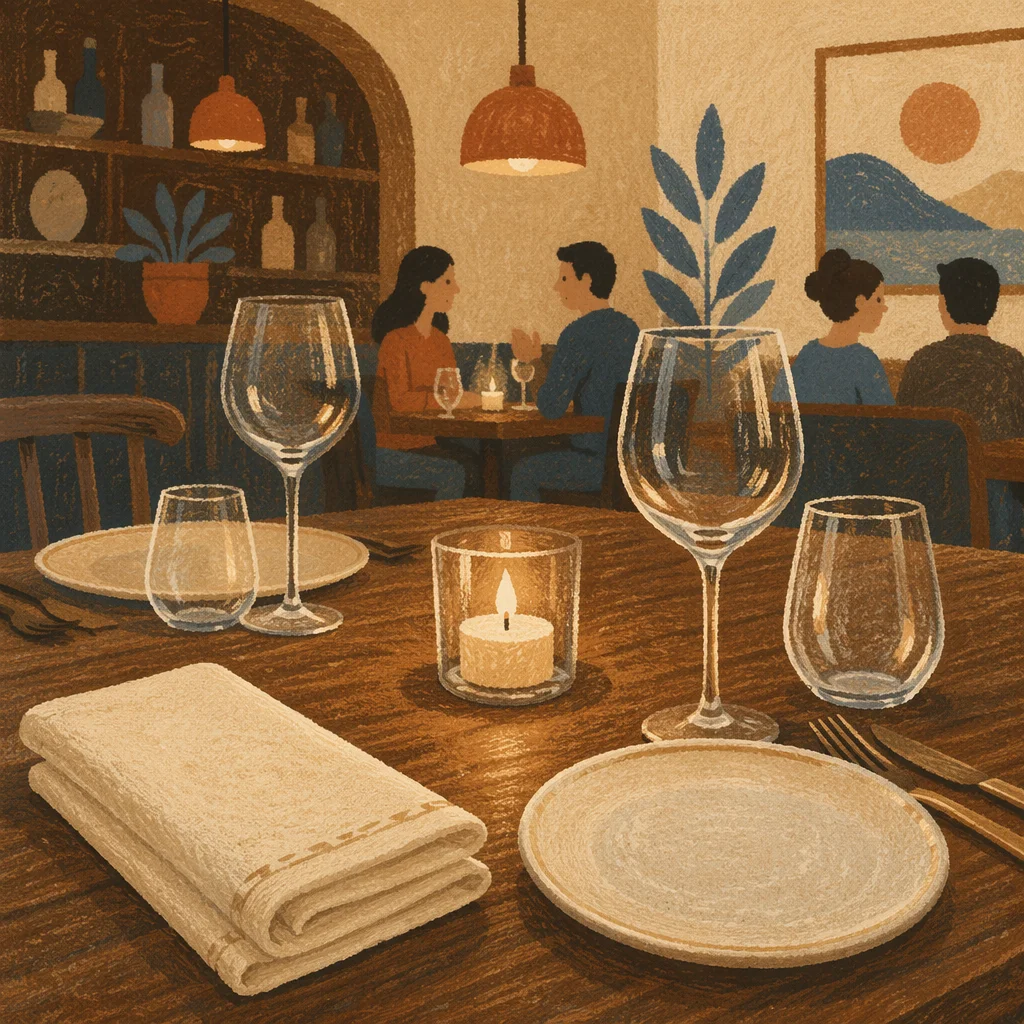 Elegant Candlelit Restaurant Table Setting