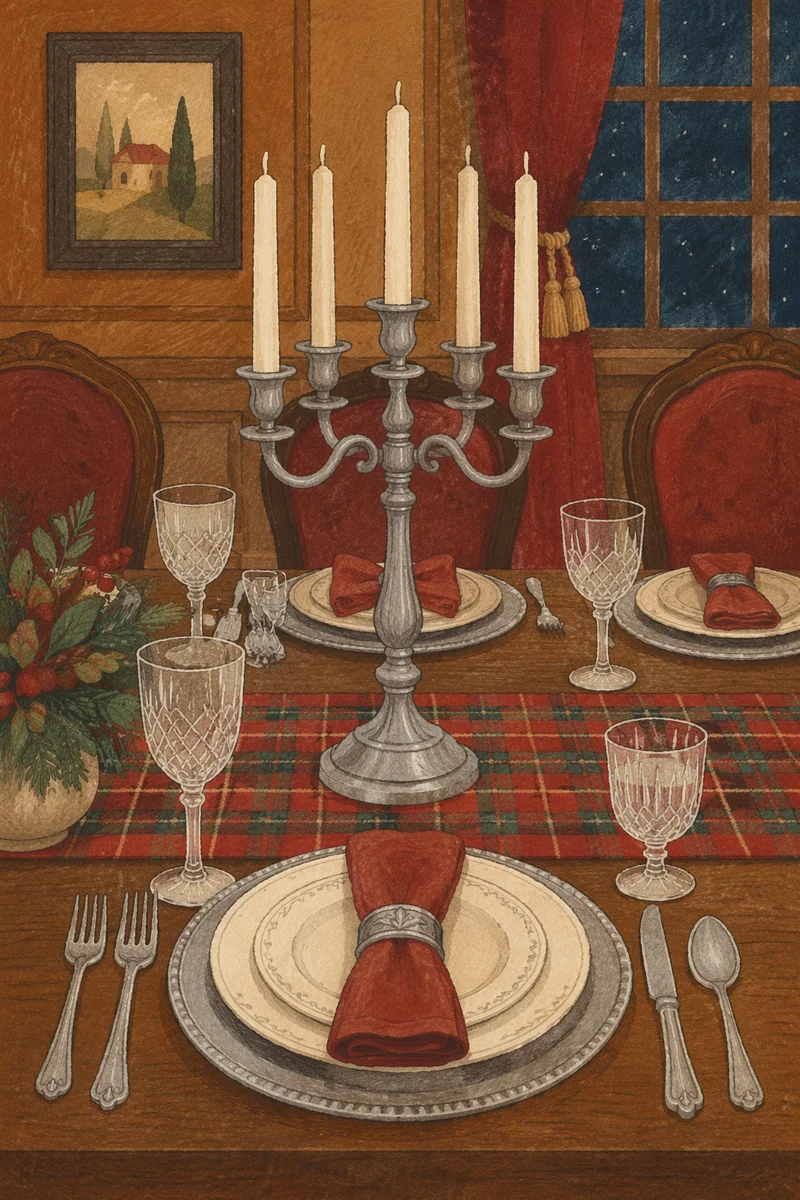 Elegant Candlelit Restaurant Table Setting